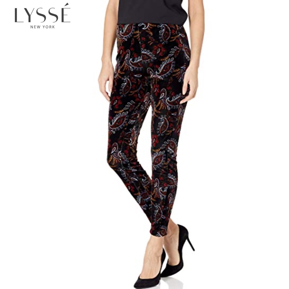 LYSSE MARA VELVET LEGGINGS PAISLEY PRINT
